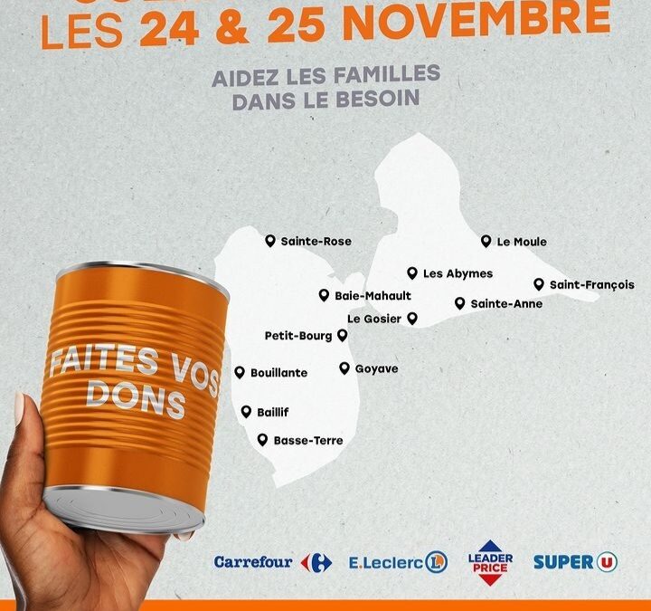 Les Vendredi 24 et Samedi 25 Novembre 2023 retrouvez les bénévoles de la Banque Alimentaire dans vos magasins.